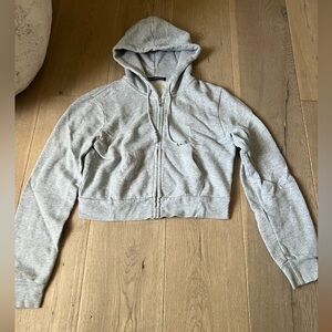 brandy melville, grey, one size, zip up hoodie